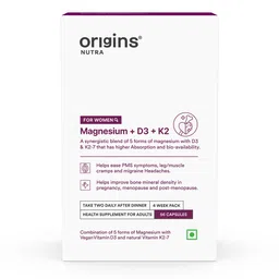 Origins Nutra Magnesium + D3 + K2 for Women,  Unflavoured  56 capsules -image-20