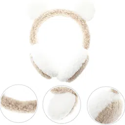 frackson Beige Mickey Earmuff Women/Girls for Winter Ear Muff Ear Muff image 3