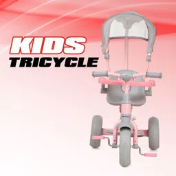 kidbitkart 3 IN 1 Tricycle With Canopy, Parent Handle, Sipper, Footrest,Safety Railing Super Strong Frame with all Features for boys and girls 2-5 years Tricycle-picture-10