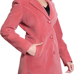 cutindia Wool Blend Solid Coat For Women image 4