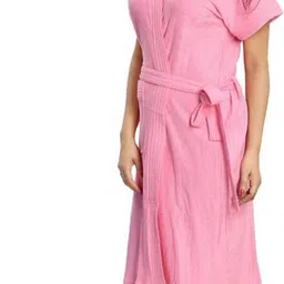 sree raj Baby Pink Bathrobe XXL Bath Robe image 4