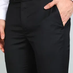 raymond Men Slim Fit Black Polyester Trousers image 5