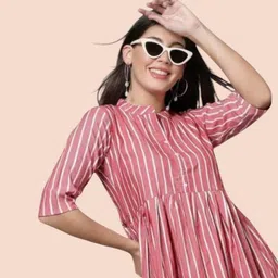 kfashionbh Women A-line Pink Maxi/Full Length Dress image 3