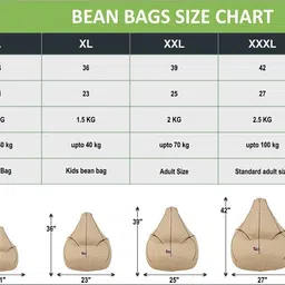 shira 24 XXXL Tear Drop Bean Bag Cover (Without Beans) image 3