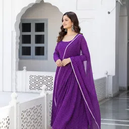 a a italia Printed Georgette Stitched Anarkali Gown-picture-39