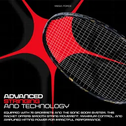 hundred Mega Force Grey Strung Badminton Racquet image 3