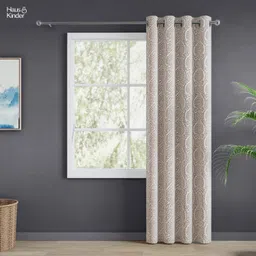 haus & kinder 213 cm (7 ft) Door Jacquard Room Darkening Curtain Single Curtain image 1