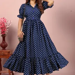 stylewears Printed Crepe Stitched Flared/A-line Gown-picture-22