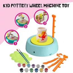 Pottery Wheel Toy With Tools Clay & Paints-image-86