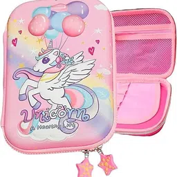 toxen 3D Rainbow Balloon Balloon Unicorn Hardtop Pencil Case Art EVA Pencil Box image 4