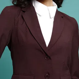 tokyo talkies Women Solid Single Breasted Casual Blazer image 5