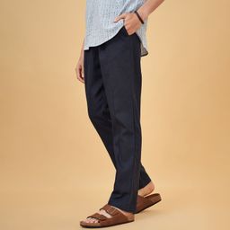 indus route by pantaloons Men Regular Fit Black Cotton Blend Trousers-picture-43