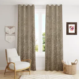 kraftiq homes 214 cm (7 ft) Velvet Room Darkening Door Curtain (Pack Of 2)-picture-11