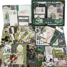 346pcs Journal Supplies Kit Vintage Scrapbook Stickers Pack for Art Journaling Theme,Scrapbook Kit-image-7