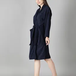hotgown Full Navy Blue Medium Bath Robe image 4