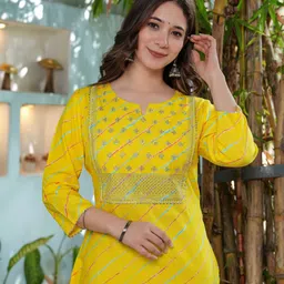 lakshay fashion Women Embroidered Cotton Blend A-line Kurta image 4