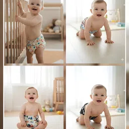 little rido Premium Reusable Baby Cloth Diapers with 2 inserts, Ecofriendly Fits 0–3 Years image 5