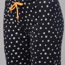 Kryptic Women Coral & Black Printed Pure Cotton Night suit image 4