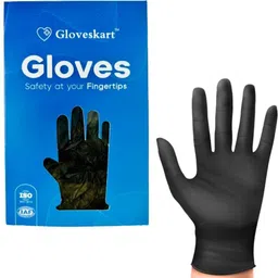 gloveskart Black Nitrile Gloves(Size: Medium)(Pack of 30 Pieces),Exact Quantity,Powder Free Wet and Dry Glove Set-picture-23