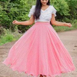 Floral Print Stitched Lehenga & Crop Top-image-5