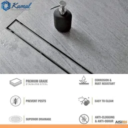 kamal Floor Stainless Steel Push Down Strainer image 3