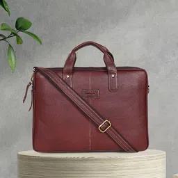 Teakwood Leathers Unisex Brown Leather Laptop Bag-picture-27