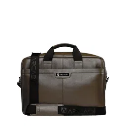 ARCADIO Brown Leather Laptop Bag with Detachable Shoulder Strap-picture-12