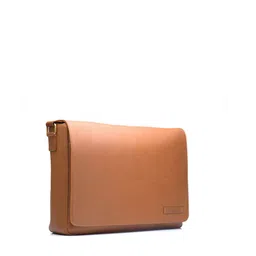 ARCADIO Brown Leather Laptop Bag With Detachable Shoulder Strap image 2