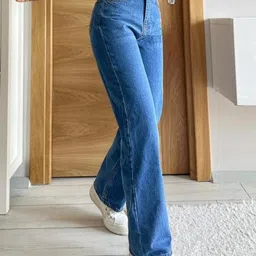 angelfab Women Straight Fit High Rise Blue Jeans image 3