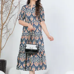 teesha Women A-line Grey Midi/Calf Length Dress-picture-11