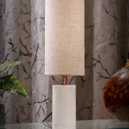 posh n plush Log Beige Shade Table Lamp With Fabric Base image 2
