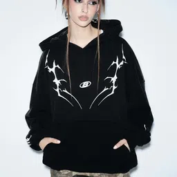 bonkers corner Women Full Sleeve Solid Reversible Hooded Sweatshirt image 2