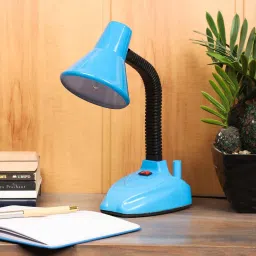 Blue Metal Shade Study Lamp With Blue Base By Brightdaisy image 2