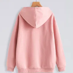 being wanted Women Full Sleeve Solid Hooded Sweatshirt image 2