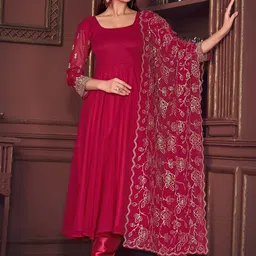 Warthy Ent Georgette Unstitched Dress Material-picture-19