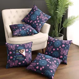 villagers Microfibre Cushion Pack of 5 Geometric Premium Cushion Set | (16x16 inch) image 1