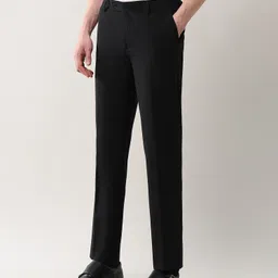 arrow Men Tapered Black Polyester Trousers image 4