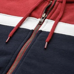 roadster Men Full Sleeve Color Block Hooded Sweatshirt image 3