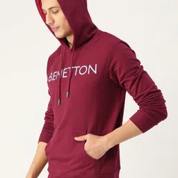 united colors of benetton Men Full Sleeve Printed Hooded Sweatshirt image 3