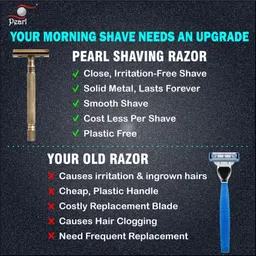 pearl shaving P S Double Edge Safety Razor (CLOSE COMB ANTIQUE BRASS), Men image 5