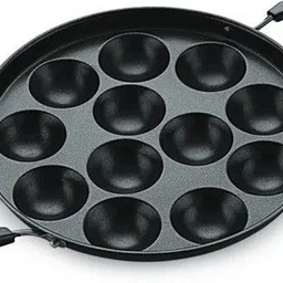 nehaal 12 Cavities Non Stick Appam Patra with Lid and Side Handle/ kulipaniyaram pan nonstick/ appe/ aapee ka sacha/ panniyaram kadai/ Paniyarrakal/Paniyaram/Appam Pan/Appam Maker/Pan Cake/guntapongadalu pan/appam kadai/Ponganal Maker/idali Maker/idali Pan kadai/litti maker/unniyappam chatti non stick/ unniyappam chatti Paniarakkal with Lid Paniarakkal with Lid 0.5 L capacity 23 cm diameter (Aluminium, Non-stick) Paniarakkal with Lid 1 L capacity 23 cm diameter image 2