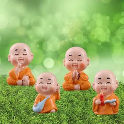 funblast Decorative Buddha Monk Figurines Showpiece Decorative Showpiece - 5 cm image 1