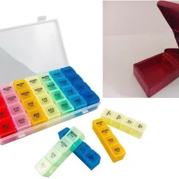 7 DAYS- 4 TIMES DAILY MULTICOLOR DETACHABLE WEEKLY PILL ORGANIZER WITH TABLET CUTTER Pill Box-image-22