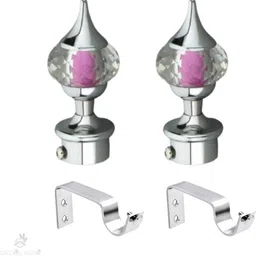 decordepo Silver, Pink Curtain Knobs Metal-picture-12
