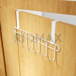 riomax White Over The Door Hook Hanger Organizer / Wall Hook Rack for Hanging Clothes Door Hanger image 4