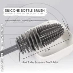 asvik creation Silicone Bottle Cleaning Brush Pack of 2 | Long Handle Deep Clean Model image 2