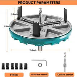 aasons Self Adjusting Holesaw cutter 45-130mm Adjustable Diameter Punching Saw Tool For Drilling image 2