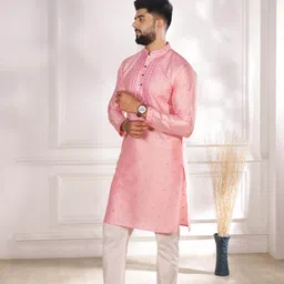 koshin Men Embellished, Embroidered Jacquard Straight Kurta image 4