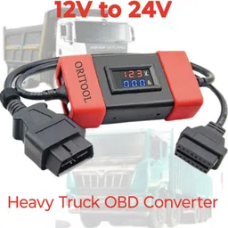 oritool 24V Heavy Duty Truck OBD Adapter Cable ( 12V TO 24V ) OBD Reader image 1