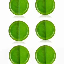 shree chatri dham enterprise Pack of 6 Microfiber Banana Laser Printed Leaf Plates Dinner Set image 3